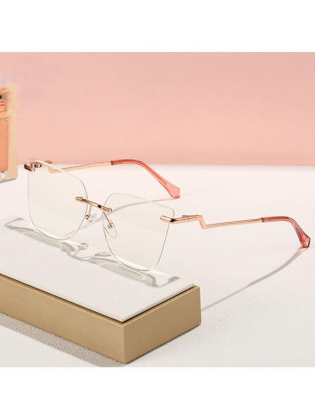 VEYREY VeyRey ochelari de soare cat-eye pentru femei cu filtru lumina albastra Yapp rama aurie lentile transparente