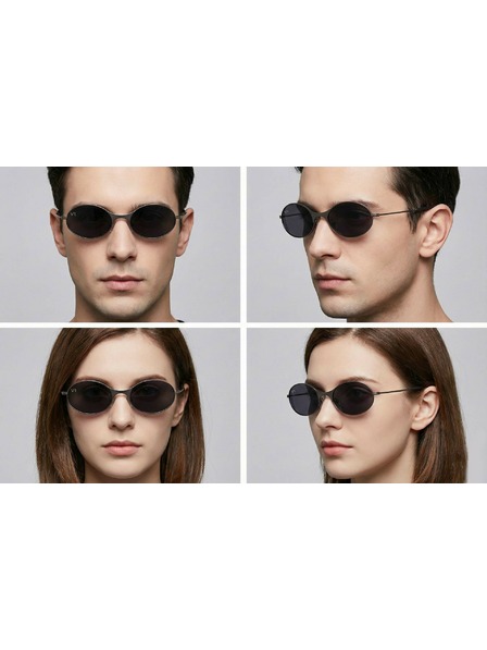 VEYREY VeyRey ochelari de soare ovali polarizati Pemu rama neagra lentile negre