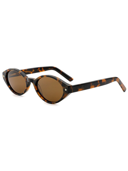 VEYREY VeyRey ochelari de soare cat-eye din acetat polarizati pentru femei Aest rama leopard lentile maro