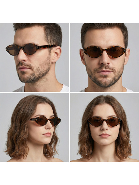 VEYREY VeyRey ochelari de soare cat-eye din acetat polarizati pentru femei Aest rama leopard lentile maro