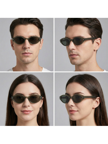 VEYREY VeyRey ochelari de soare cat-eye din acetat polarizati pentru femei Aest rama verde lentile verzi