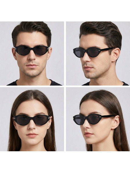 VEYREY VeyRey ochelari de soare cat-eye polarizati pentru femei Hupi rama neagra lentile negre