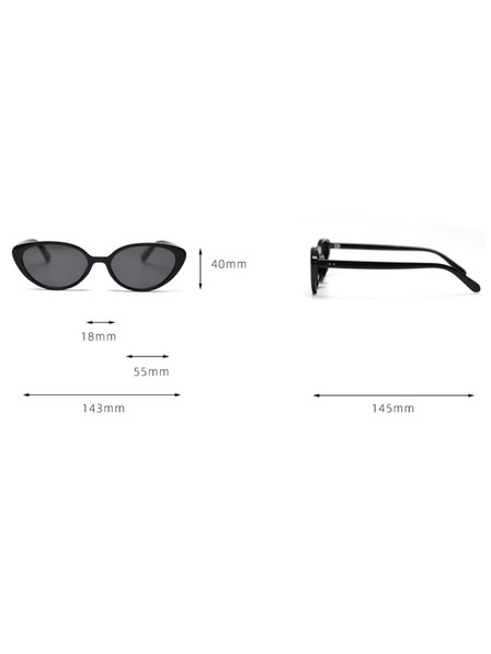 VEYREY VeyRey ochelari de soare cat-eye polarizati pentru femei Duoom rama neagra lentile negre