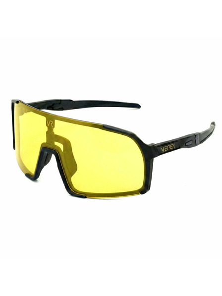 VEYREY VeyRey ochelari de soare sport Burub rama neagra lentile galbene