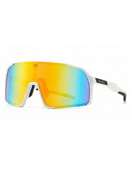 VEYREY VeyRey ochelari de soare sport pentru copii Wegub rama alba lentile aurii