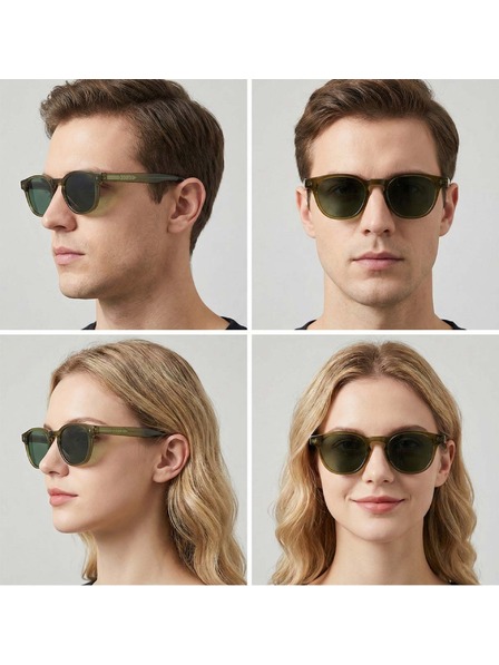 VEYREY VeyRey ochelari de soare nerd polarizati Aiyou rama verde lentile verzi