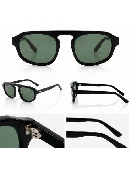 VEYREY VeyRey ochelari de soare pilot acetati polarizati Strugic rama neagra lentile verzi