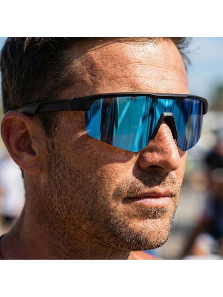 VEYREY VeyRey ochelari de soare sport polarizati Monoal rama neagra lentile albastre