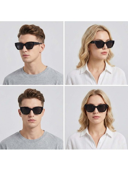 VEYREY VeyRey ochelari de soare cat-eye acetati polarizati Antitot rama neagra lentile negre