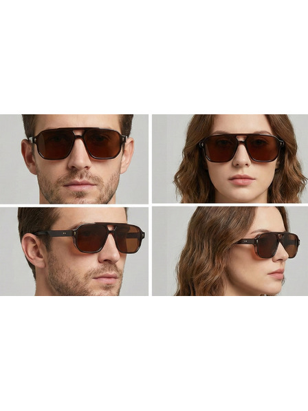 VEYREY VeyRey ochelari de soare pilot Enkick rama maro lentile maro