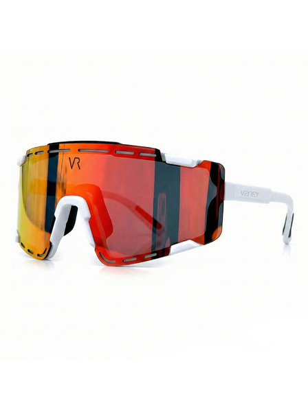 VEYREY VeyRey ochelari de soare sport Semihoof rama alba lentile rosii