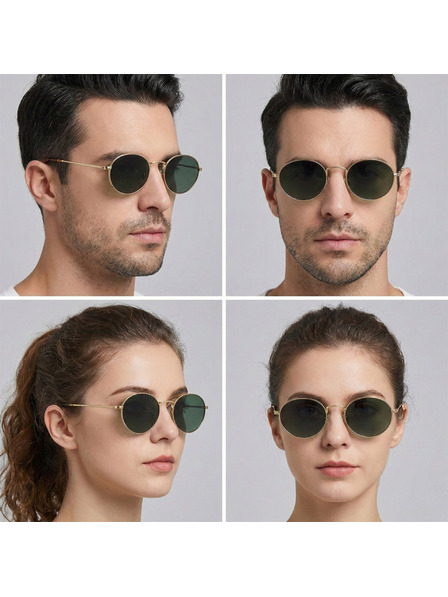 VEYREY VeyRey ochelari de soare lenonky acetati polarizati Wabame rama aurie lentile verzi