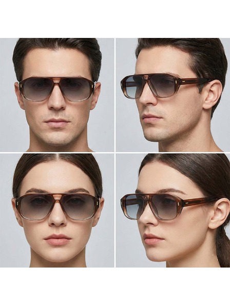 VEYREY VeyRey ochelari pilot de soare Prexail rama maro lentile negre