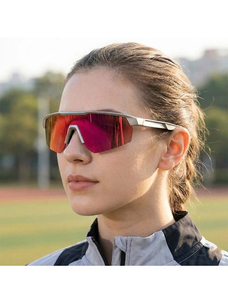 VEYREY VeyRey ochelari de soare sport polarizați Monoal rama gri lentile roz