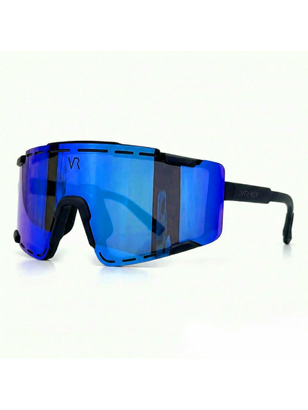 VEYREY VeyRey ochelari de soare sport Semihoof rama neagră lentile albastre