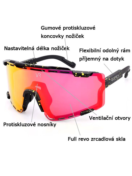 VEYREY VeyRey ochelari de soare sport Semihoof rama neagră lentile albastre