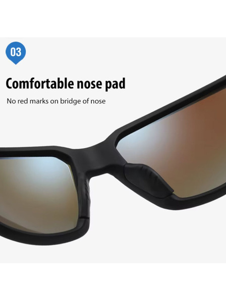 VEYREY VeyRey ochelari de soare sport polarizați Nuf rama neagră lentile albastre