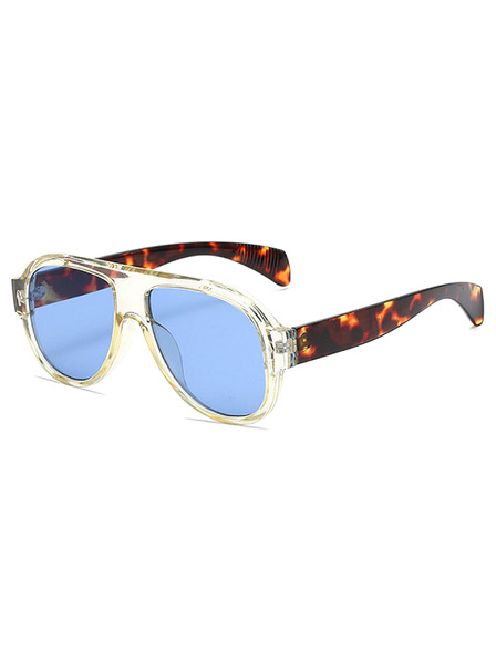 VEYREY VeyRey ochelari pilot de soare Monoeet rama transparentă lentile albastre