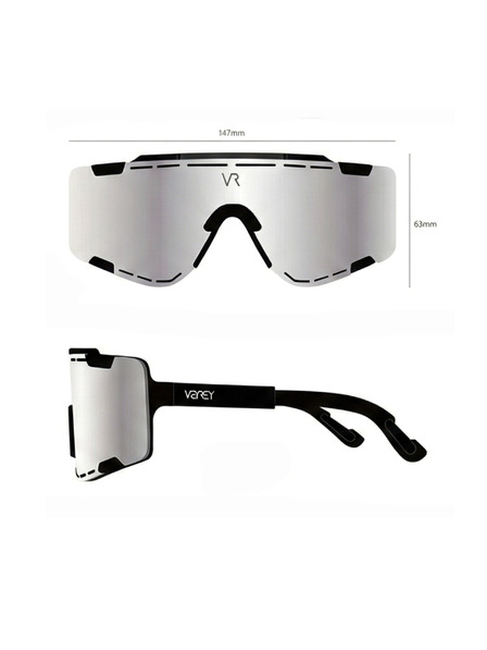 VEYREY VeyRey ochelari de soare sport Semihoof rama neagră lentile roșii