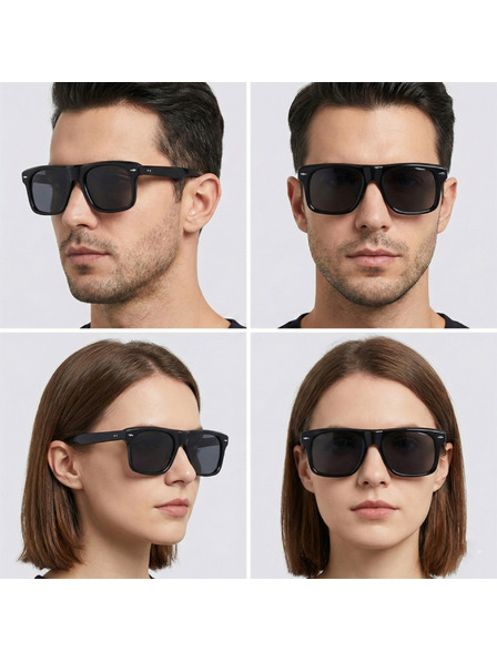 VEYREY VeyRey ochelari de soare patrulatori acetati polarizati Crawier rama neagra lentile negre