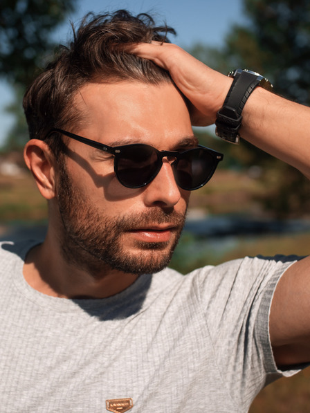 VEYREY Ochelari de soare polarizați Black Oval Veyrey Narino