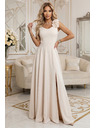 numoco Rochie maxi elegantă de seară cu crac și flori - bej