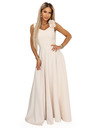 numoco Rochie maxi elegantă de seară cu crac și flori - bej