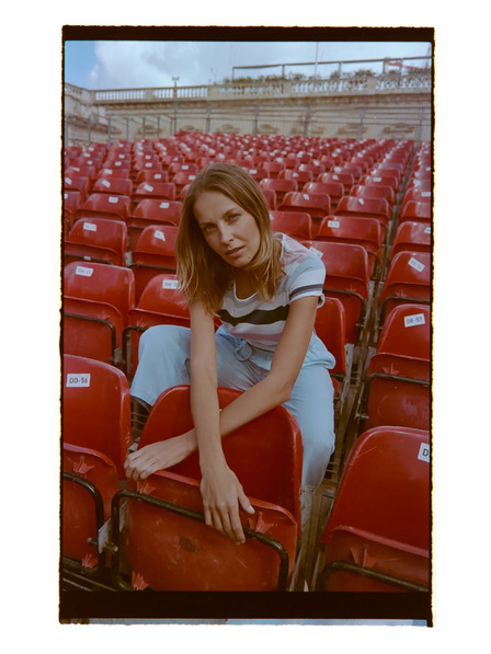 Moodo Tricou cu dungi albastru Moodo