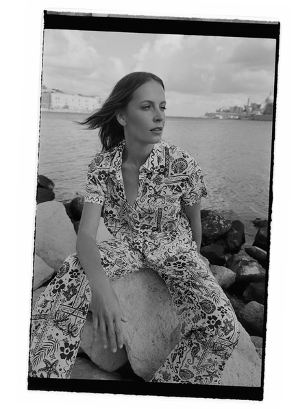 Moodo Cămașă cu model albastru închis Moodo