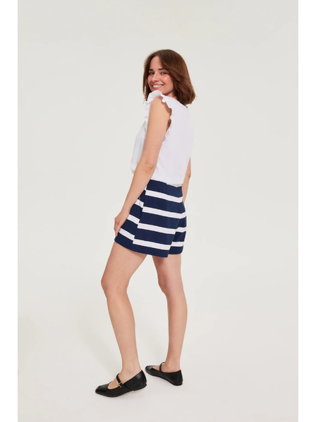 Moodo Pantaloni scurți cu dungi albastru navy Moodo