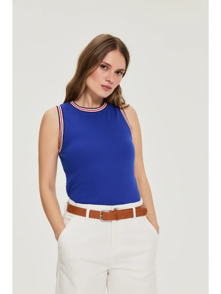 Moodo Top din bumbac albastru Moodo