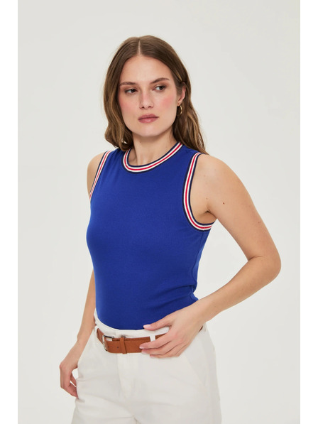 Moodo Top din bumbac albastru Moodo