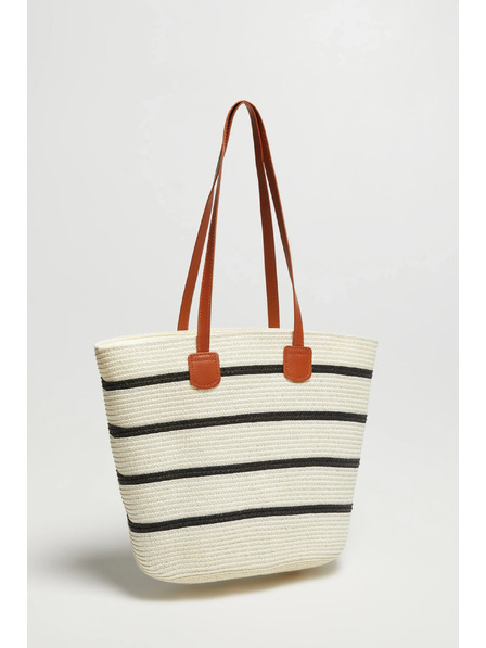 Moodo Geantă cu dungi albă Moodo