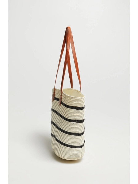 Moodo Geantă cu dungi albă Moodo