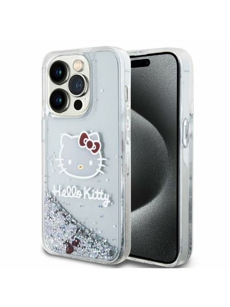 Hello Kitty Hello Kitty Liquid Glitter Electroplating Head Logo Carcasă Spate pentru iPhone 13 Pro Transparent