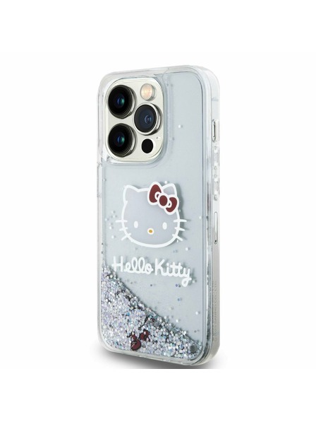 Hello Kitty Hello Kitty Liquid Glitter Electroplating Head Logo Carcasă Spate pentru iPhone 13 Pro Transparent