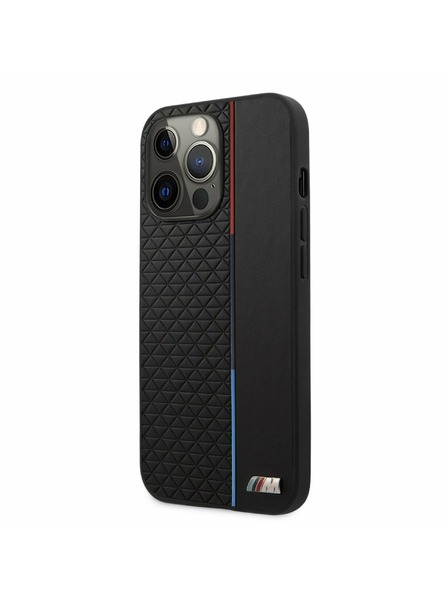 BMW BMW PU Triunghiuri Tricolor Line Carcasă Spate pentru iPhone 13 Pro Max Negru