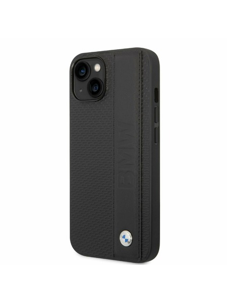 BMW BMW Signature Piele Big Logo Carcasă Spate pentru iPhone 14 Plus Negru