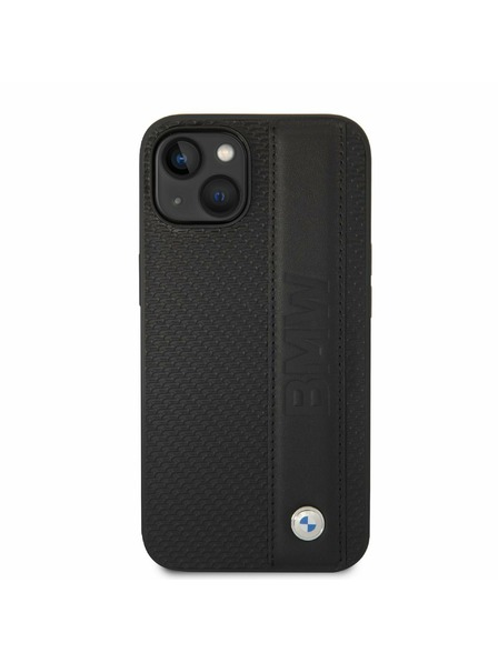 BMW BMW Signature Piele Big Logo Carcasă Spate pentru iPhone 14 Plus Negru
