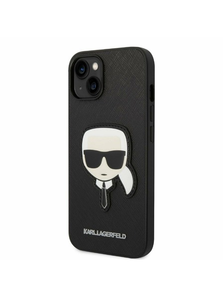 Karl Lagerfeld Karl Lagerfeld PU Saffiano Karl Head Carcasă Spate pentru iPhone 14 Plus Negru
