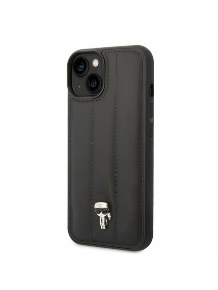 Karl Lagerfeld Karl Lagerfeld Quilted Puffy Ikonik Logo Carcasă Spate pentru iPhone 14 Plus Negru