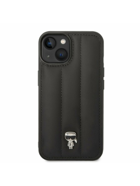 Karl Lagerfeld Karl Lagerfeld Quilted Puffy Ikonik Logo Carcasă Spate pentru iPhone 14 Plus Negru