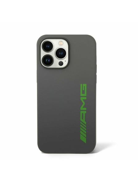 AMG AMG Liquid Silicone Green Logo Carcasă Spate pentru iPhone 14 Pro Grey