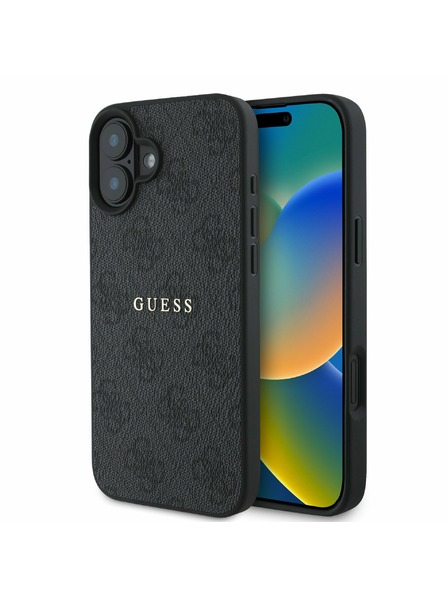 Guess Guess PU 4G Classic Logo MagSafe Carcasă Spate pentru iPhone 16 Plus Black