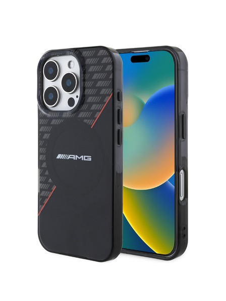AMG AMG Rhombs MagSafe Carcasă Spate pentru iPhone 16 Pro Black/Red