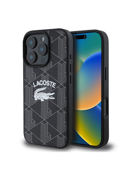 Lacoste Lacoste Blend Monogram MagSafe Carcasă Spate pentru iPhone 16 Pro Black