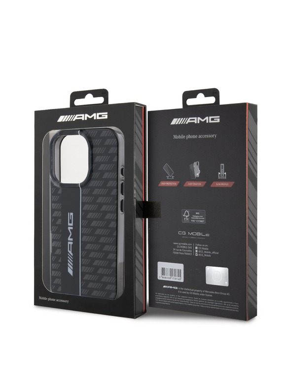 AMG AMG Carbon Pattern Carcasă Spate pentru iPhone 16 Pro Max Black
