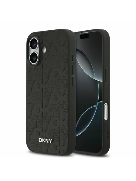 DKNY DKNY PU Leather Grid Pattern Magsafe Carcasă Spate pentru iPhone 17 Black