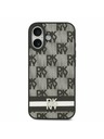 DKNY DKNY PU Leather Checkered Pattern and Stripe Carcasă Spate pentru iPhone 17 Black