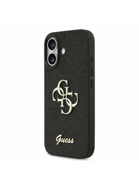 Guess Guess PU Fixed Glitter 4G Metal Logo Carcasă Spate pentru iPhone 17 Black